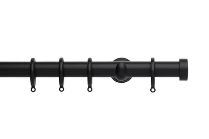 Hallis Neo End Cap 28mm Metal Curtain Pole (Cup Brackets) - Matt Black