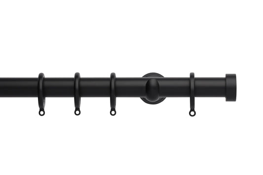 Hallis Neo End Cap 28mm Metal Curtain Pole (Cup Brackets) - Matt Black