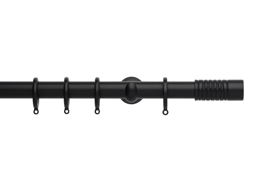 Hallis Neo Wired Barrel 28mm Metal Curtain Pole (Cup Brackets) - Matt Black