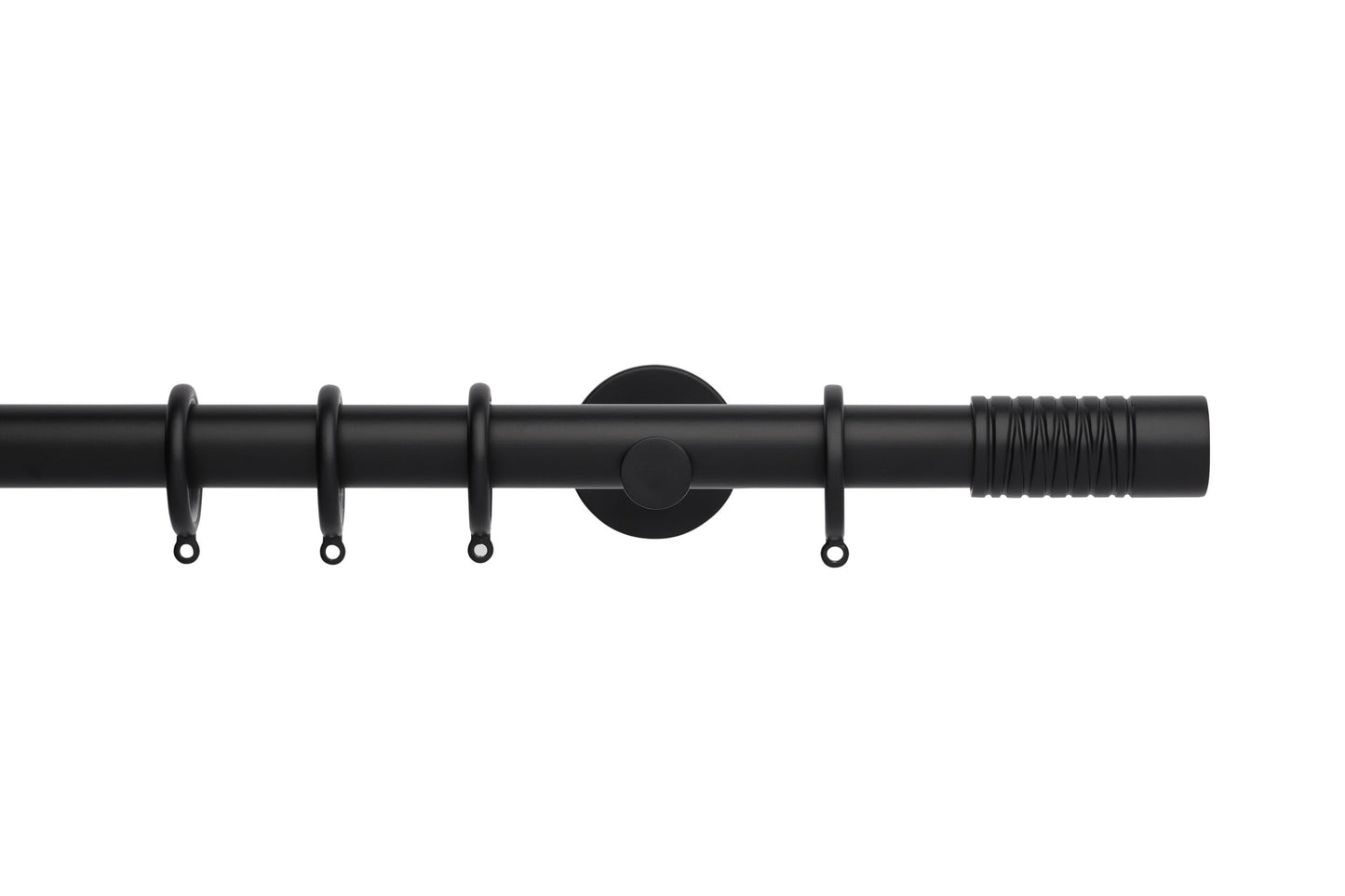 Hallis Neo Wired Barrel 28mm Metal Curtain Pole (Cylinder Brackets) - Matt Black