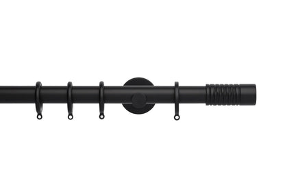 Hallis Neo Wired Barrel 28mm Metal Curtain Pole (Cylinder Brackets) - Matt Black
