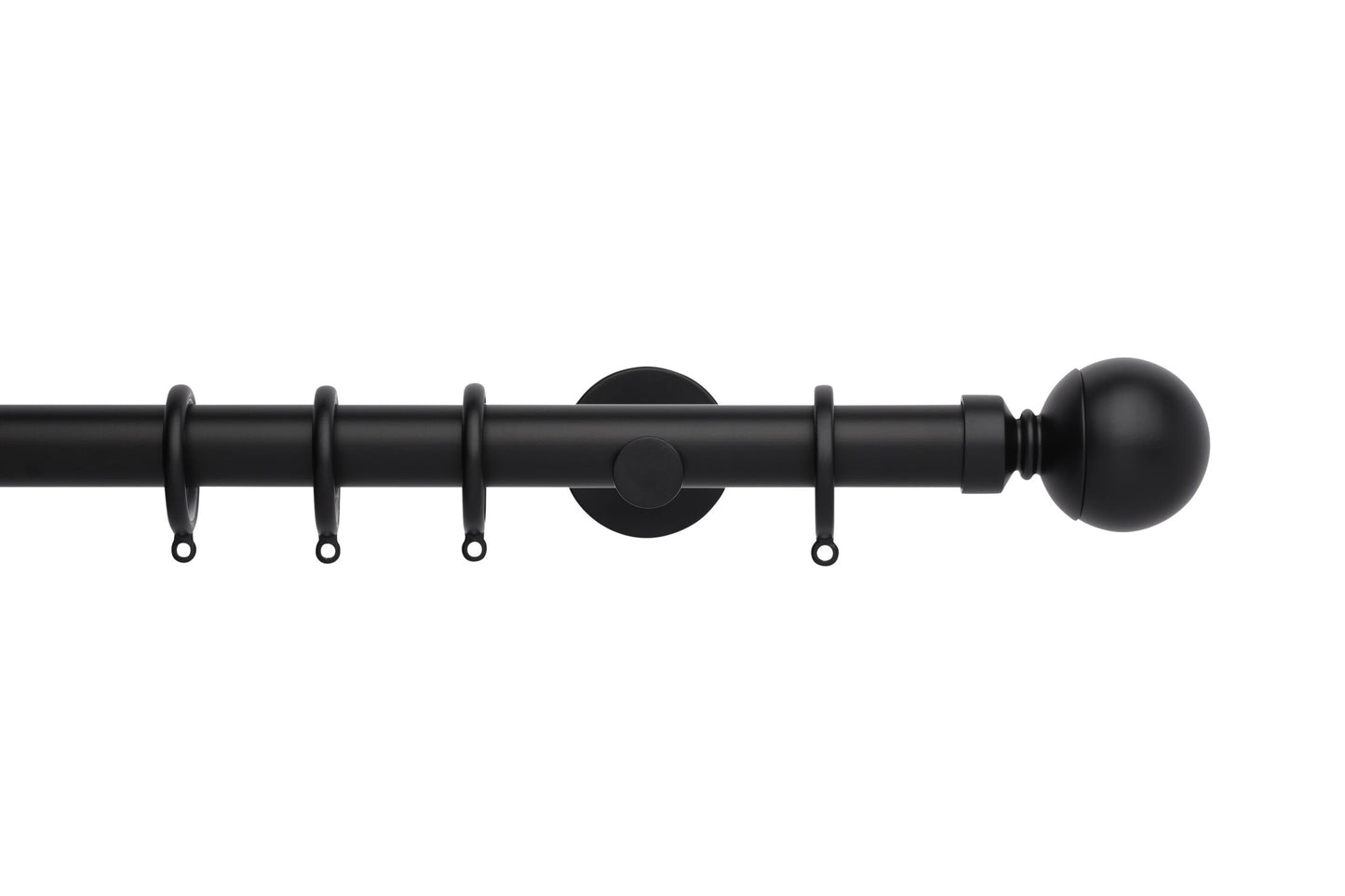 Hallis Neo Ball 28mm Metal Curtain Pole (Cylinder Brackets) - Matt Black