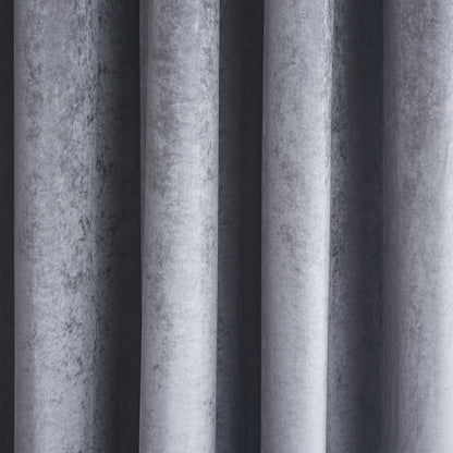 Catherine Lansfield Crushed Velvet Glamour Sequin Eyelet Curtains - Grey
