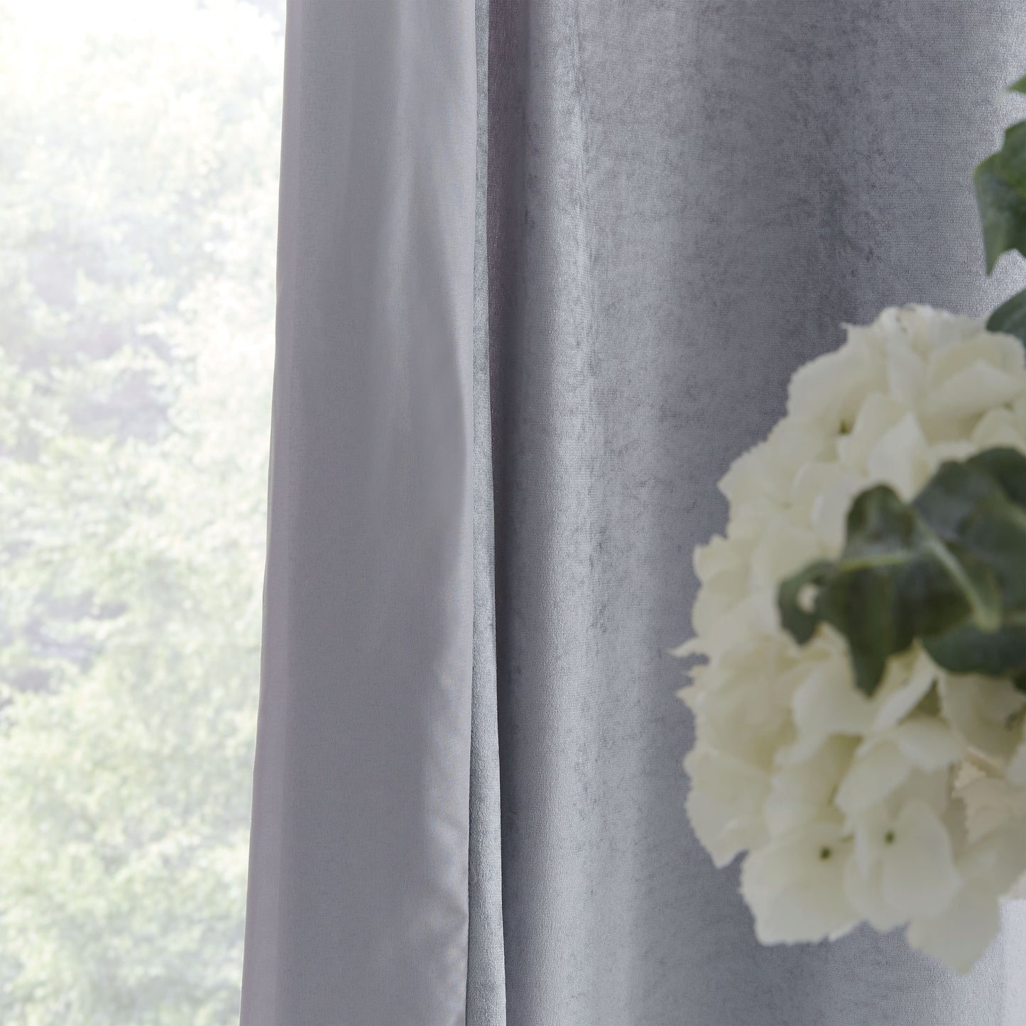 Catherine Lansfield Crushed Velvet Glamour Sequin Eyelet Curtains - Grey