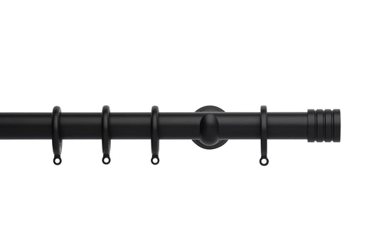 Hallis Neo Stud 28mm Metal Curtain Pole (Cup Brackets) - Matt Black