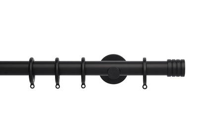 Hallis Neo Stud 28mm Metal Curtain Pole (Cylinder Brackets) - Matt Black