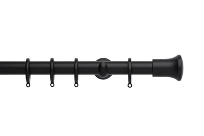 Hallis Neo Trumpet 28mm Metal Curtain Pole (Cup Brackets) - Matt Black