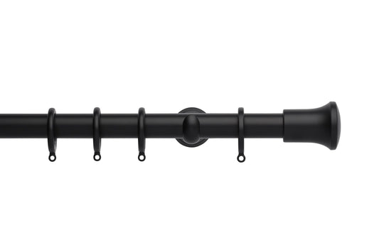 Hallis Neo Trumpet 28mm Metal Curtain Pole (Cup Brackets) - Matt Black