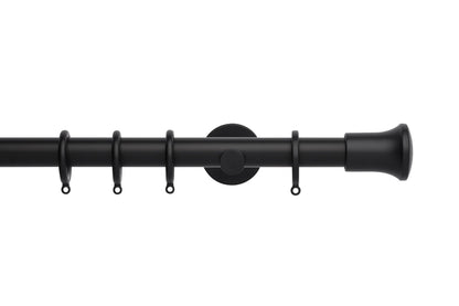 Hallis Neo Trumpet 28mm Metal Curtain Pole (Cylinder Brackets) - Matt Black