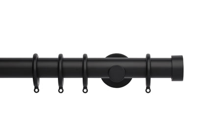 Hallis Neo End Cap 35mm Metal Curtain Pole - Matt Black