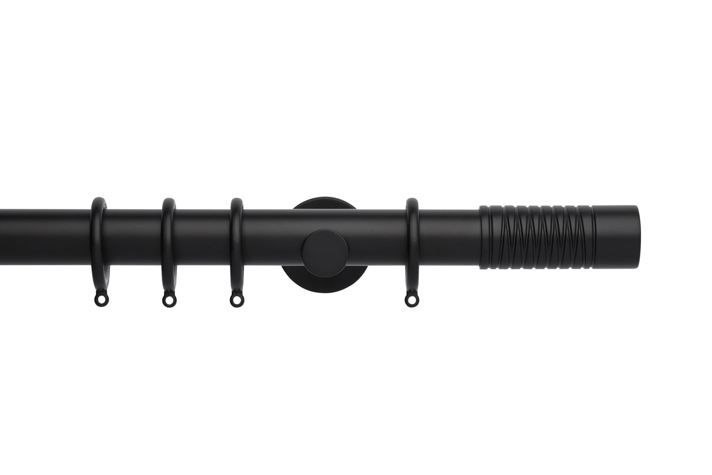 Hallis Neo Wired Barrel 35mm Metal Curtain Pole - Matt Black