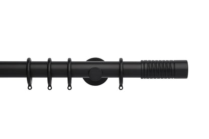 Hallis Neo Wired Barrel 35mm Metal Curtain Pole - Matt Black