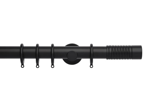 Hallis Neo Wired Barrel 35mm Metal Curtain Pole - Matt Black