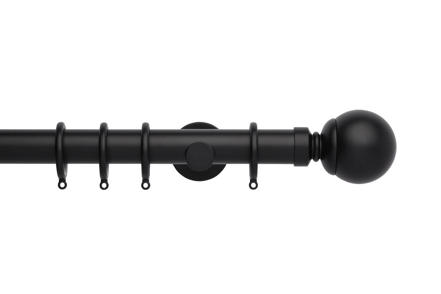 Hallis Neo Ball 35mm Metal Curtain Pole - Matt Black