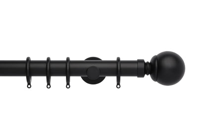 Hallis Neo Ball 35mm Metal Curtain Pole - Matt Black
