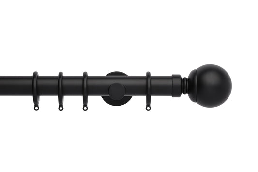 Hallis Neo Ball 35mm Metal Curtain Pole - Matt Black