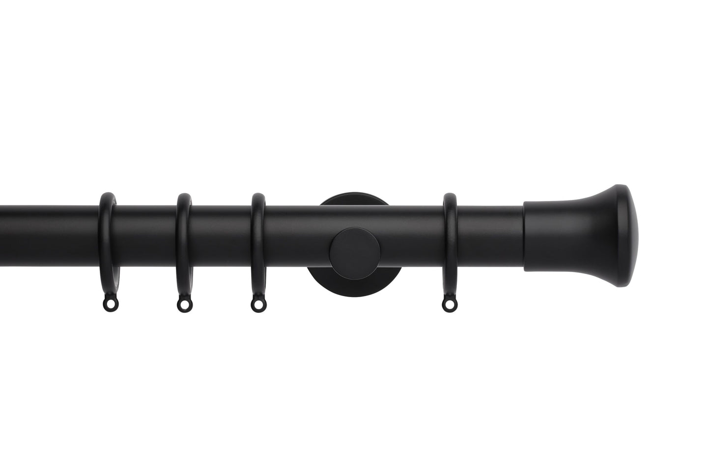 Hallis Neo Trumpet 35mm Metal Curtain Pole - Matt Black