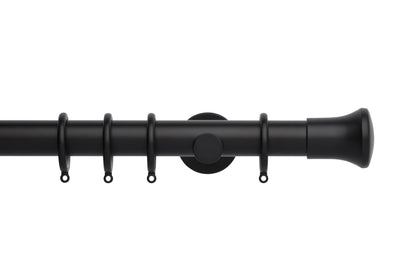 Hallis Neo Trumpet 35mm Metal Curtain Pole - Matt Black
