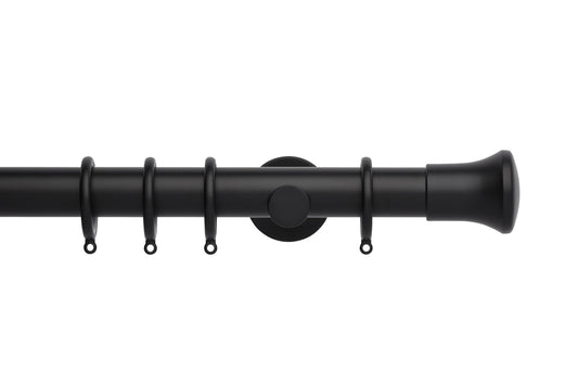 Hallis Neo Trumpet 35mm Metal Curtain Pole - Matt Black