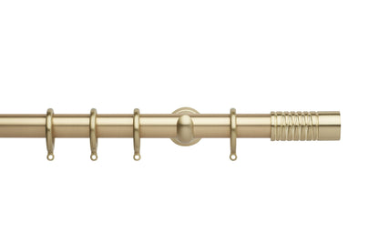 Hallis Neo Wired Barrel 28mm Metal Curtain Pole (Cup Brackets) - Gold