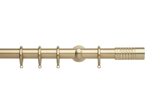 Hallis Neo Wired Barrel 28mm Metal Curtain Pole (Cup Brackets) - Gold