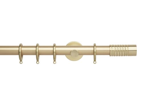 Hallis Neo Wired Barrel 28mm Metal Curtain Pole (Cylinder Brackets) - Gold