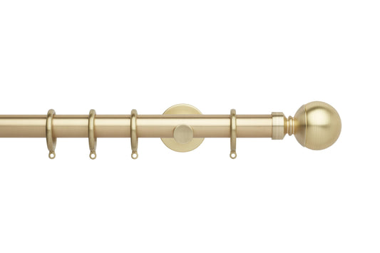 Hallis Neo Ball 28mm Metal Curtain Pole (Cylinder Brackets) - Gold