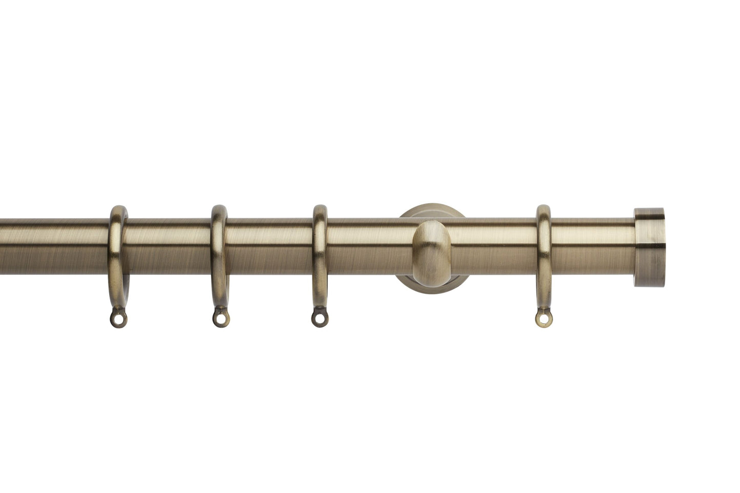 Hallis Neo End Cap 28mm Metal Curtain Pole (Cup Brackets) - Spun Brass