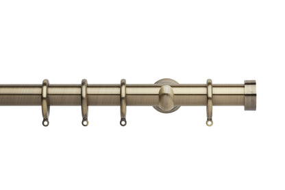 Hallis Neo End Cap 28mm Metal Curtain Pole (Cup Brackets) - Spun Brass