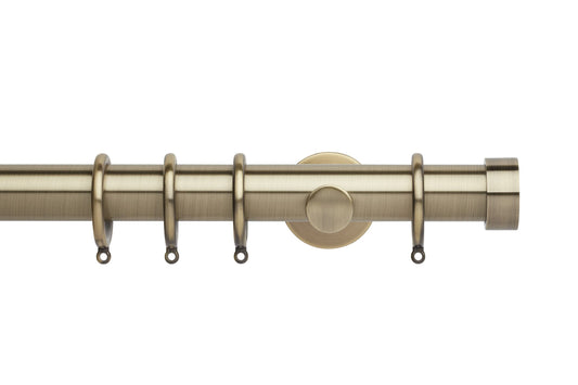 Hallis Neo End Cap 35mm Metal Curtain Pole - Spun Brass