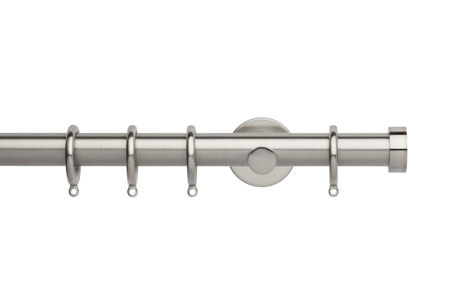 Hallis Neo End Cap 28mm Metal Curtain Pole (Cylinder Brackets) - Stainless Steel