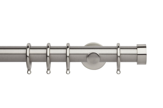 Hallis Neo End Cap 35mm Metal Curtain Pole - Stainless Steel