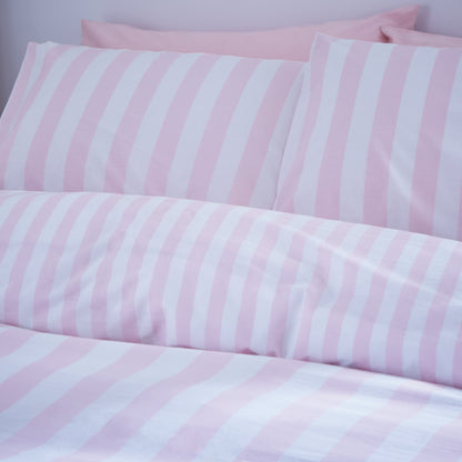 Sassy B Stripe Tease Duvet Cover Set - White/Pink