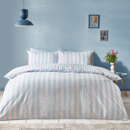 Sassy B Stripe Tease Duvet Cover Set - Blue