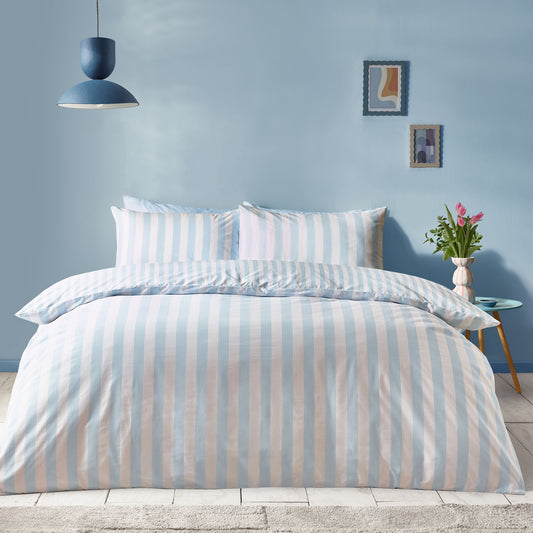 Sassy B Stripe Tease Duvet Cover Set - Blue