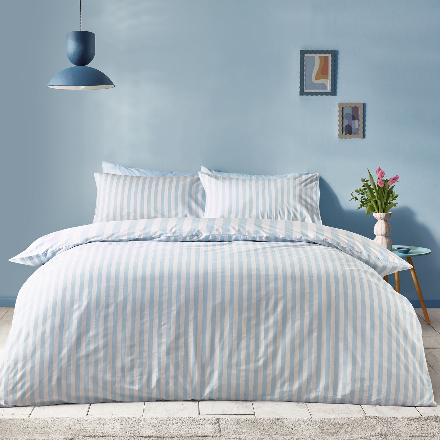 Sassy B Stripe Tease Duvet Cover Set - Blue