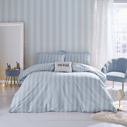 Sassy B Stripe Tease Wallpaper - White/Blue