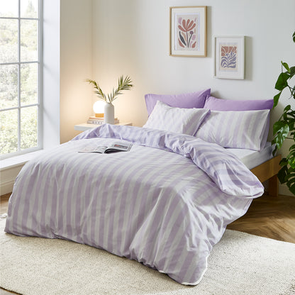 Sassy B Stripe Tease Duvet Cover Set - Lilac