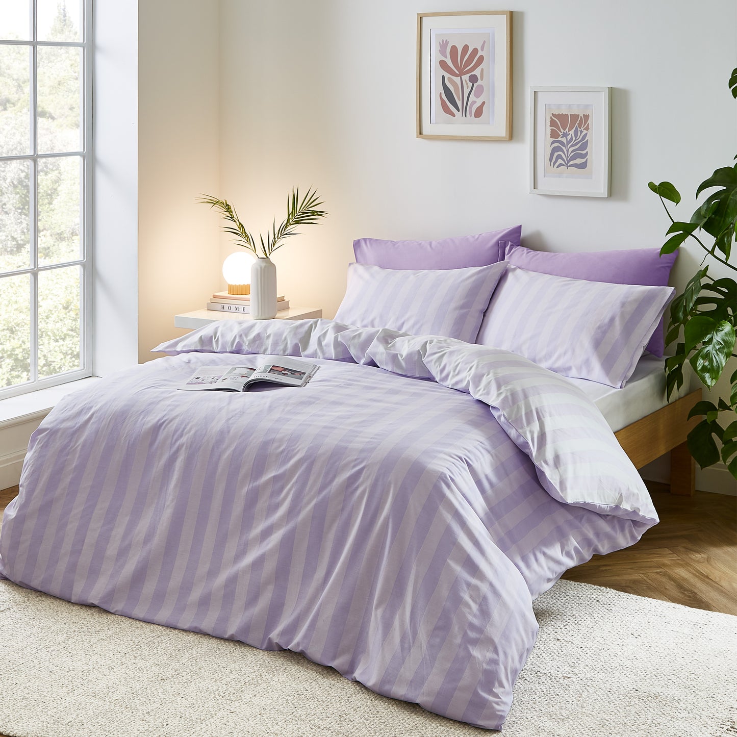 Sassy B Stripe Tease Duvet Cover Set - Lilac