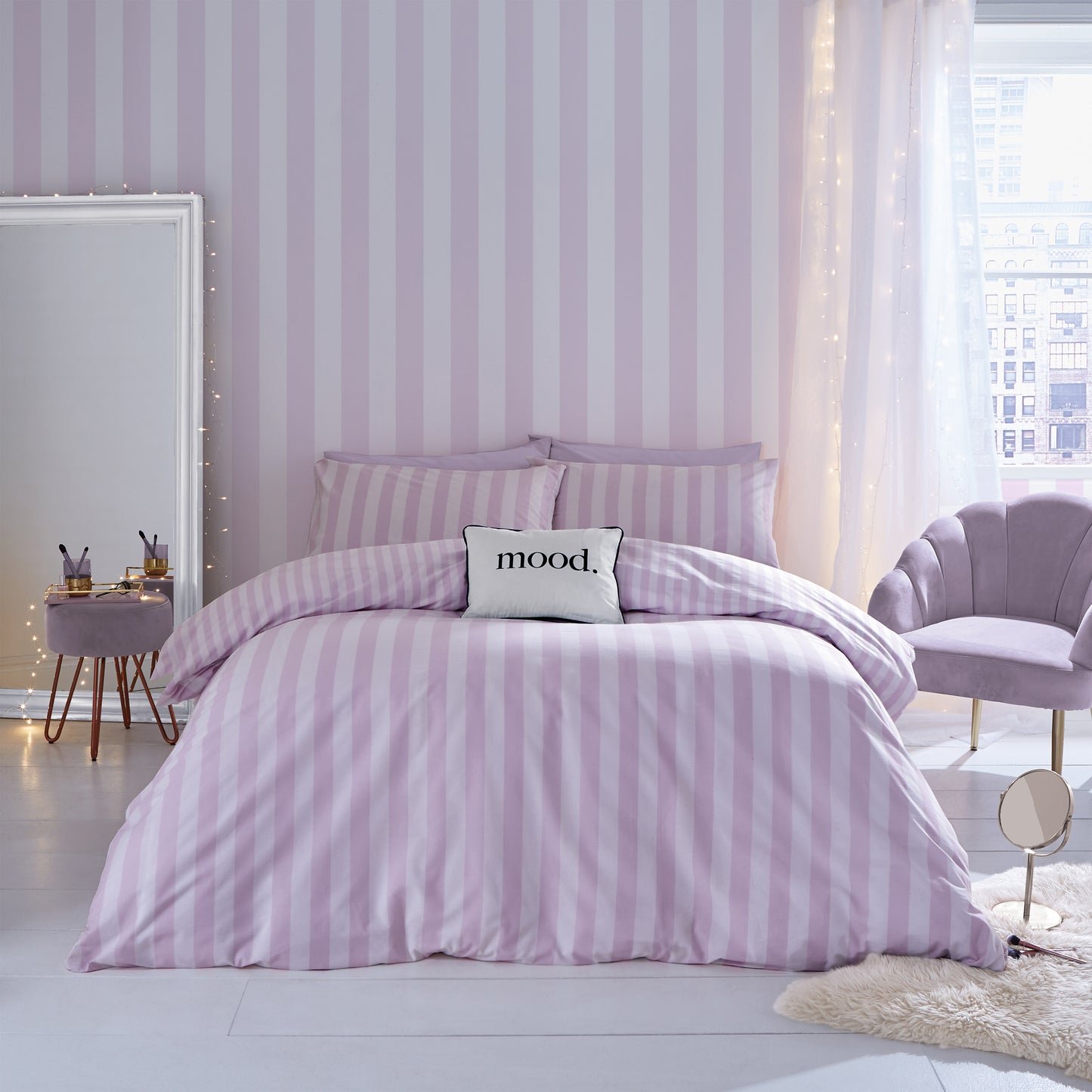 Sassy B Stripe Tease Wallpaper - Lilac