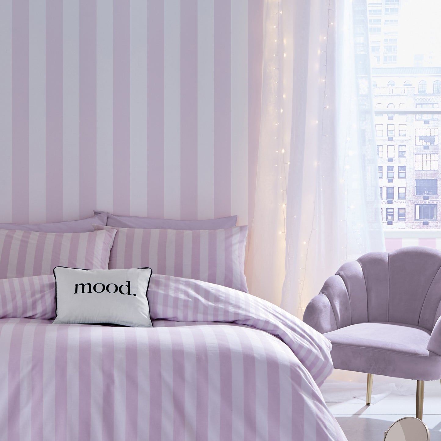 Sassy B Stripe Tease Wallpaper - Lilac
