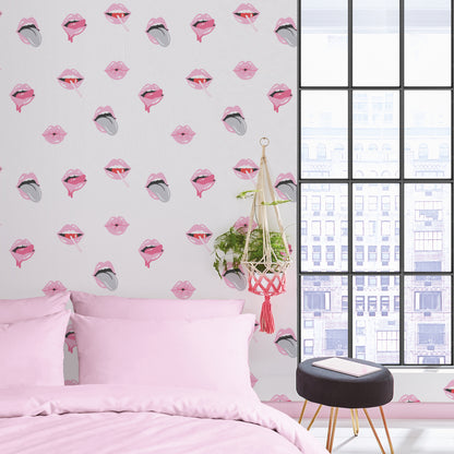 Sassy B Lip Service Wallpaper - Pink