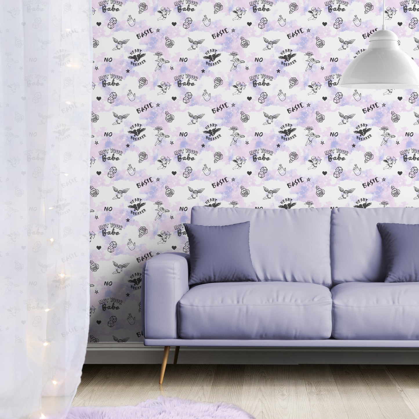 Sassy B Not Your Cherub Wallpaper - Pastel