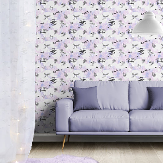 Sassy B Not Your Cherub Wallpaper - Pastel
