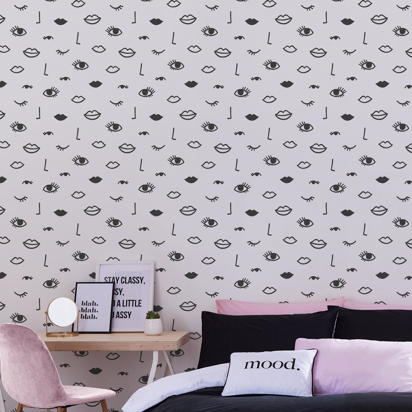 Sassy B Eye Woke Up Like This Wallpaper - White/Black