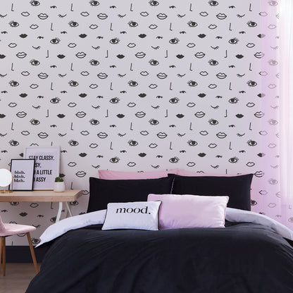 Sassy B Eye Woke Up Like This Wallpaper - White/Black