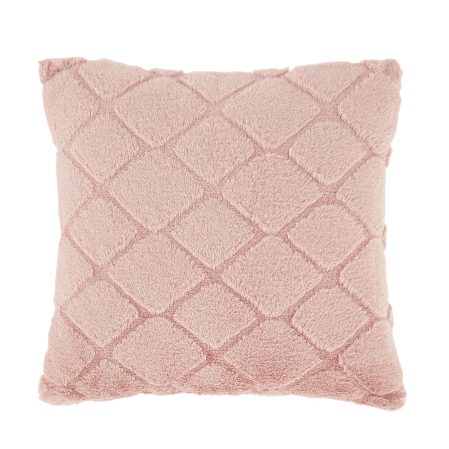 Catherine Lansfield Cosy Diamond Filled Cushion - Blush