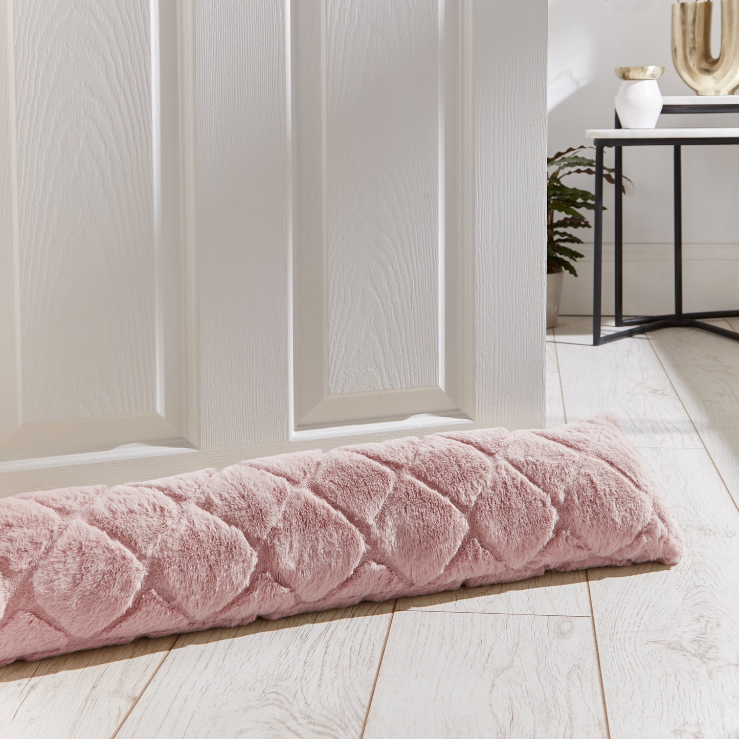 Catherine Lansfield Cosy Diamond Draught Excluder - Blush