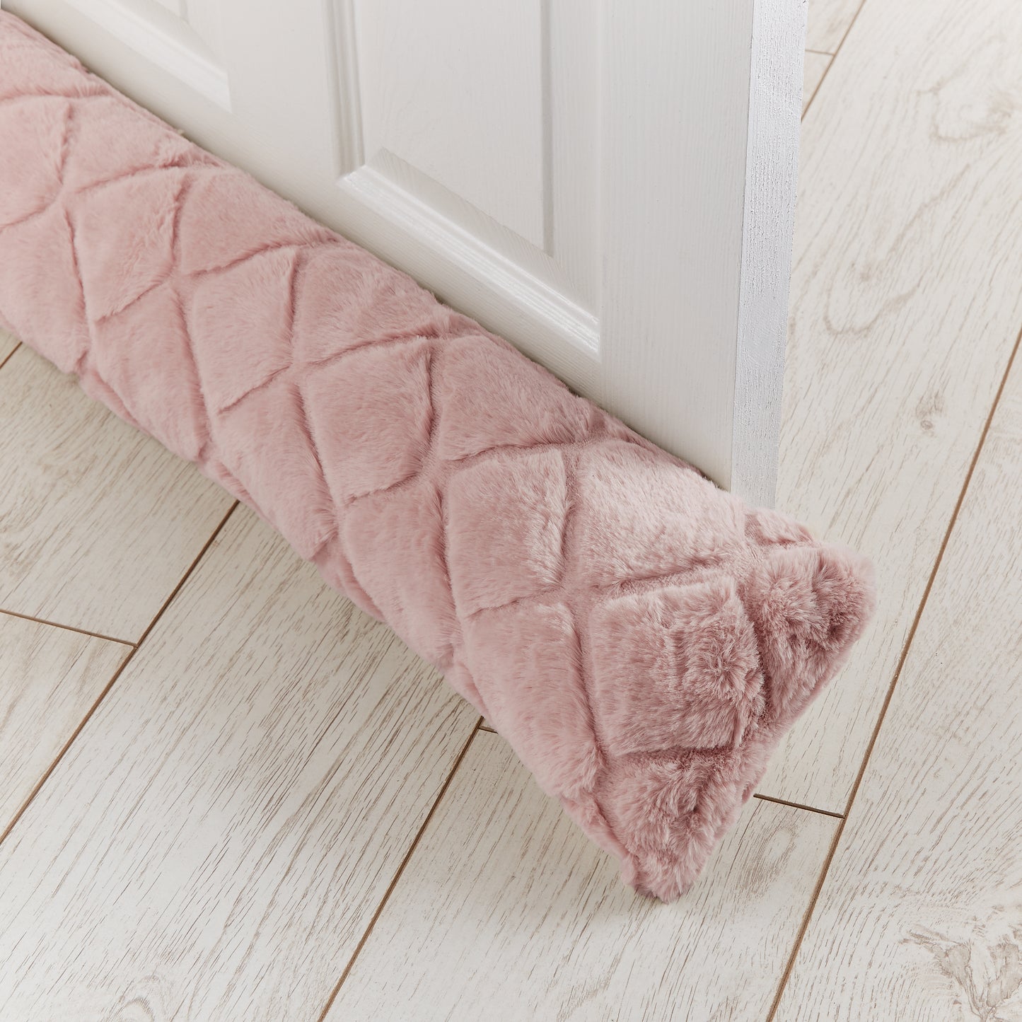Catherine Lansfield Cosy Diamond Draught Excluder - Blush