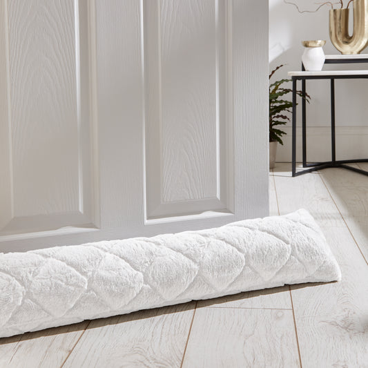 Catherine Lansfield Cosy Diamond Draught Excluder - White